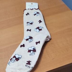 American Eagle Outfitters Cream and Red Snoopy Socks